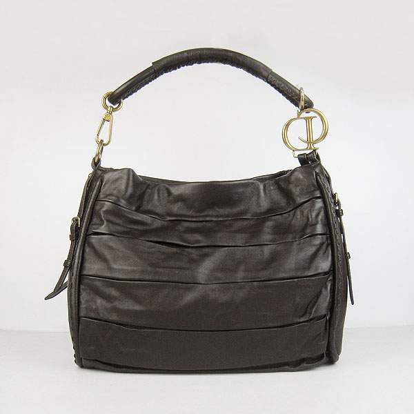 Christian Dior 1883 Lambskin Shoulder Bag-Dark Coffee